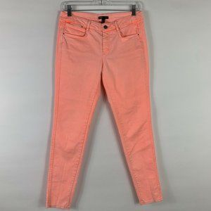 MNG By Mango Jeans Women’s Size 6 Skinny Mid Rise Neon Orange Casual